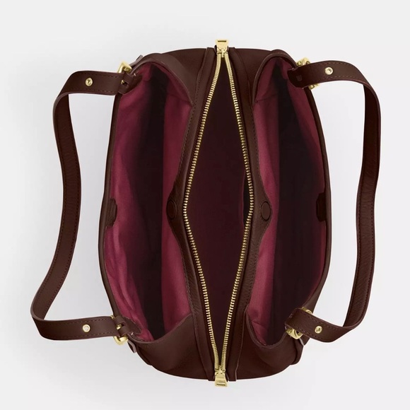 Coach Maple/Gold Leather Shoulder Bag - Picture 3 of 4